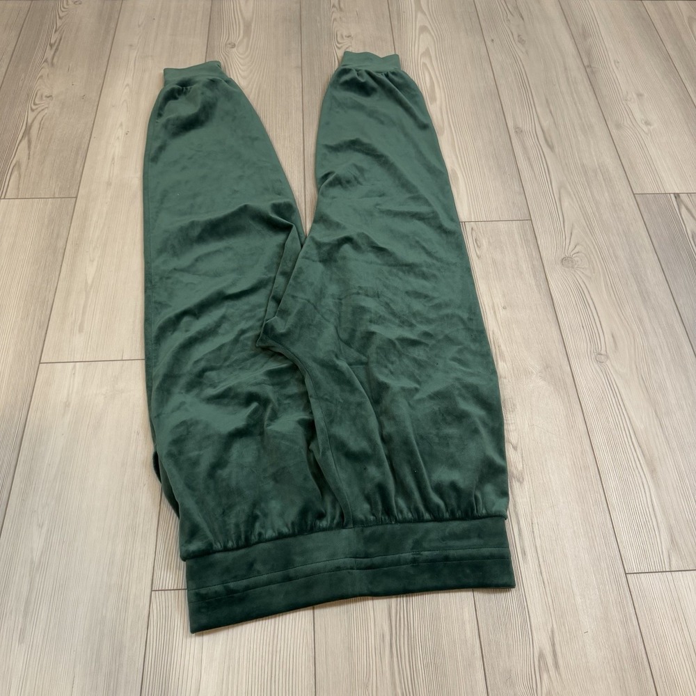 Victorias Secret Medium Pants Velour Jogger Elastic Waist Pull on Deep Green - Picture 8 of 11